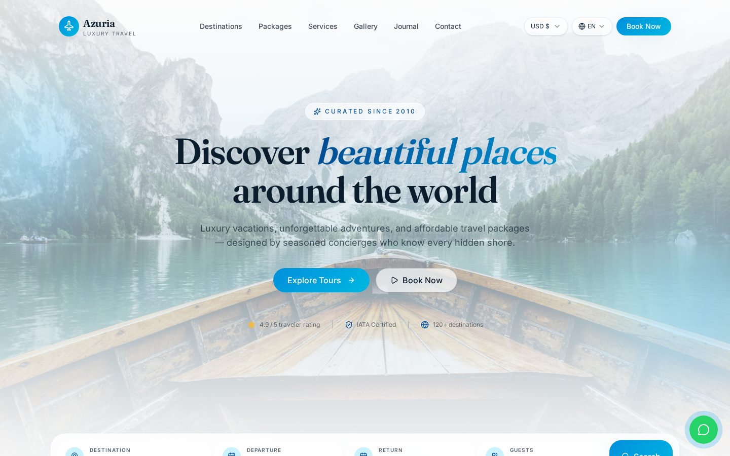 Azuria Travel website