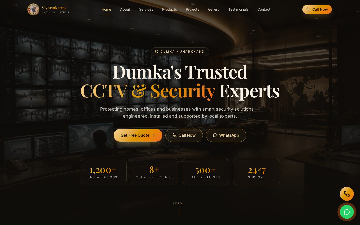 Vishwakarma CCTV Solution website preview